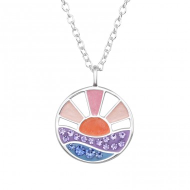 Sunset - 925 Sterling Silver Necklace with stones A4S47693