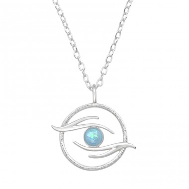 Evil Eye - 925 Sterling Silver Necklace with stones A4S48331