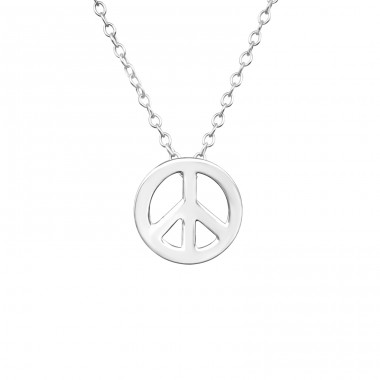 Peace - 925 Sterling Silver Necklace without stones A4S17068