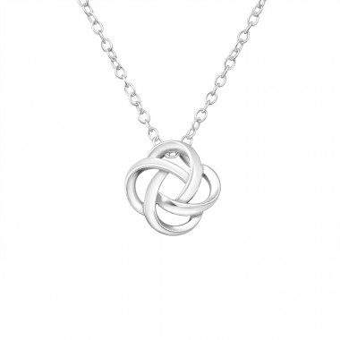 Knot - 925 Sterling Silver Necklace without stones A4S19122