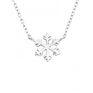 Snowflake - 925 Sterling Silver Necklace without stones A4S19390