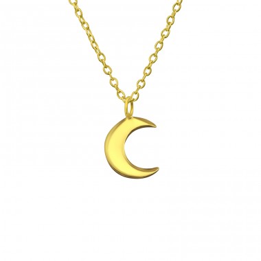 Crescent Moon - 925 Sterling Silver Necklace without stones A4S19583