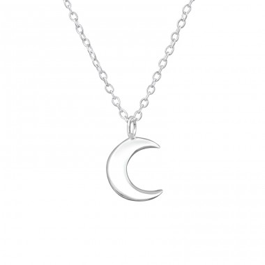 Crescent Moon - 925 Sterling Silver Necklace without stones A4S22017