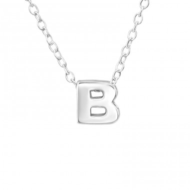 Letter "B" - 925 Sterling Silver Necklace Without Stones A4S24297