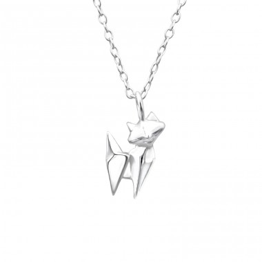 Origami Cat - 925 Sterling Silver Necklace without stones A4S25816