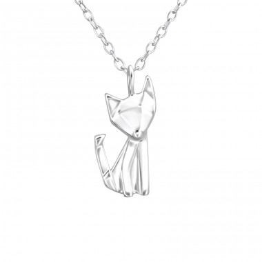 Origami Fox - 925 Sterling Silver Necklace without stones A4S26035