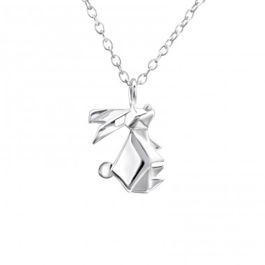 Origami Rabbit - 925 Sterling Silver Necklace without stones A4S26037