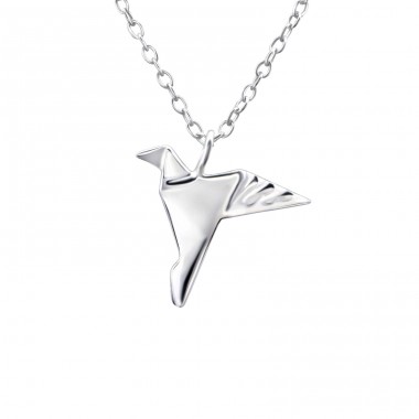 Origami Bird - 925 Sterling Silver Necklace without stones A4S26049