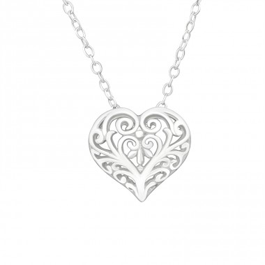 Heart - 925 Sterling Silver Necklace without stones A4S26246