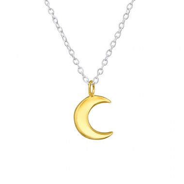 Crescent Moon - 925 Sterling Silver Necklace without stones A4S27854