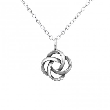 Knot - 925 Sterling Silver Necklace without stones A4S30874