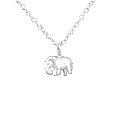 Ein Elefant - 925er Silber Halskette ohne Steine A4S32229