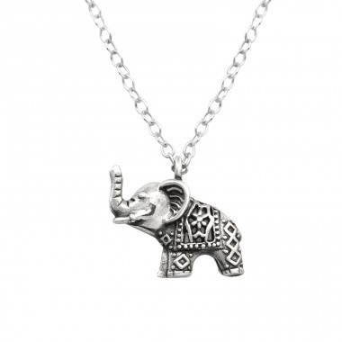 Ein Elefant - 925er Silber Halskette ohne Steine A4S32253