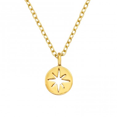 Golden Star - 925 Sterling Silver Necklace Without Stones A4S33817