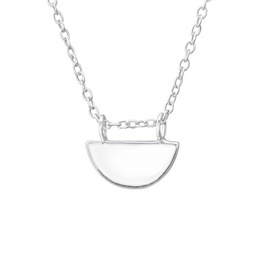 Semicircle - 925 Sterling Silver Necklace without stones A4S35188