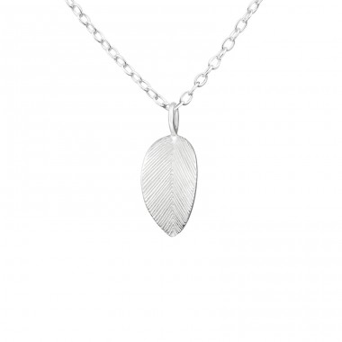 Leaf - 925 Sterling Silver Necklace without stones A4S36499