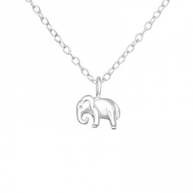 Ein Elefant - 925er Silber Halskette ohne Steine A4S36503