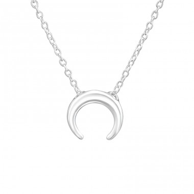 Moon - 925 Sterling Silver Necklace without stones A4S37616