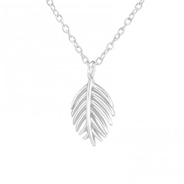 Leaf - 925 Sterling Silver Necklace without stones A4S37903