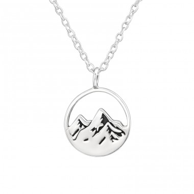 Mountain - 925 Sterling Silver Necklace without stones A4S37905