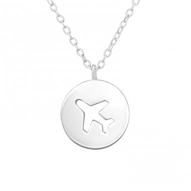 Plane - 925 Sterling Silver Necklace without stones A4S38055