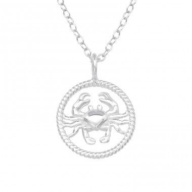 Cancer Zodiac Sign - 925 Sterling Silver Necklace without stones A4S38787