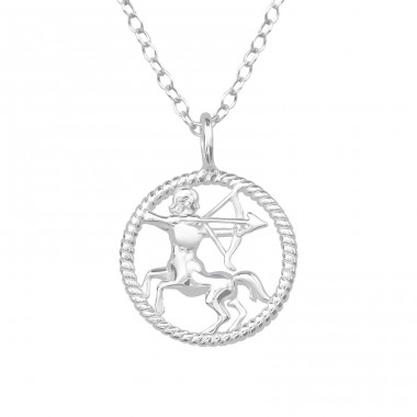 Sagittarius Zodiac Sign - 925 Sterling Silver Necklace without stones A4S38788