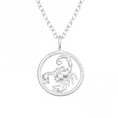 Scorpio Zodiac Sign - 925 Sterling Silver Necklace without stones A4S38790