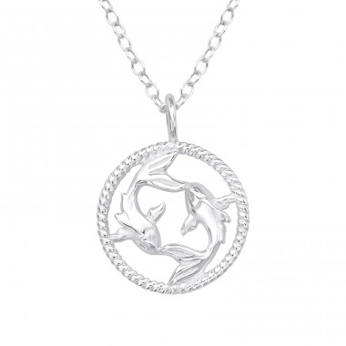 Fische Sternzeichen - Sterling Silber 925 Schmuck Halsketten ohne Steine A4S38804