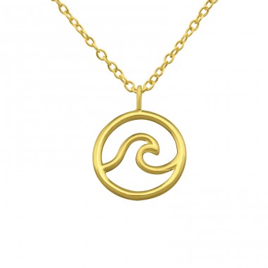 Wave - 925 Sterling Silver Necklace Without Stones A4S39033