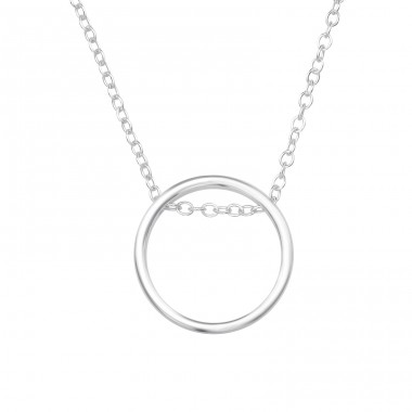 Circle - 925 Sterling Silver Necklace without stones A4S39173