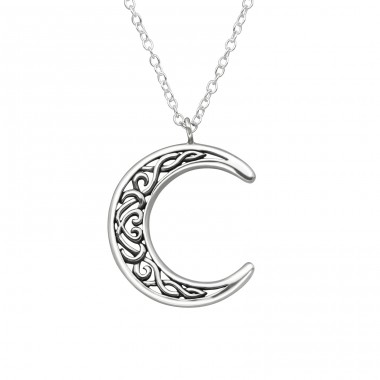 Moon - 925 Sterling Silver Necklace without stones A4S39512