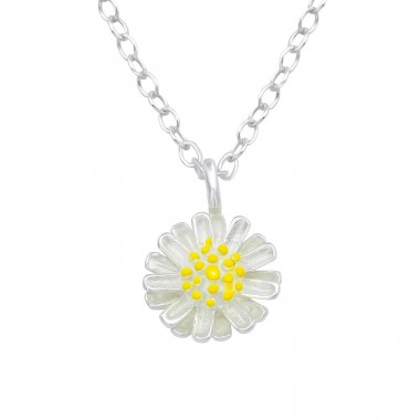 Eine Blume - 925er Silber Halskette ohne Steine A4S39550