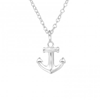 Anchor - 925 Sterling Silver Necklace without stones A4S39559