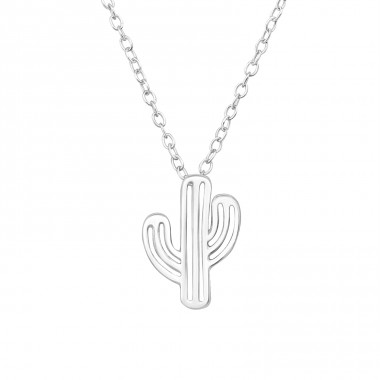 Cactus - 925 Sterling Silver Necklace without stones A4S39887