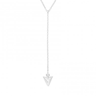 Head Arrow Y - 925 Sterling Silver Necklace without stones A4S40022