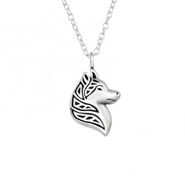 Wolf - 925 Sterling Silver Necklace without stones A4S40028