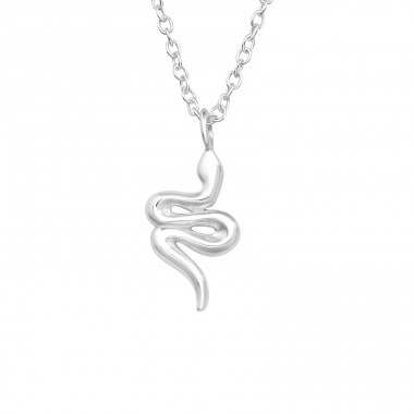 Snake - 925 Sterling Silver Necklace without stones A4S40029