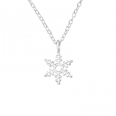 Snowflake - 925 Sterling Silver Necklace without stones A4S40033