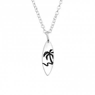 Surfboard - 925 Sterling Silver Necklace without stones A4S40041