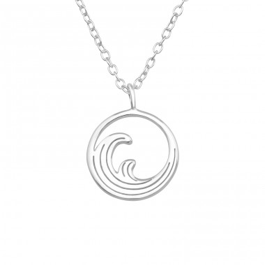 Wave - 925 Sterling Silver Necklace without stones A4S40051