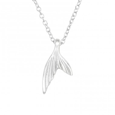 Whale's Tail - 925 Sterling Silver Necklace without stones A4S40409