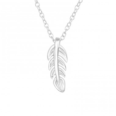 Leaf - 925 Sterling Silver Necklace without stones A4S40412