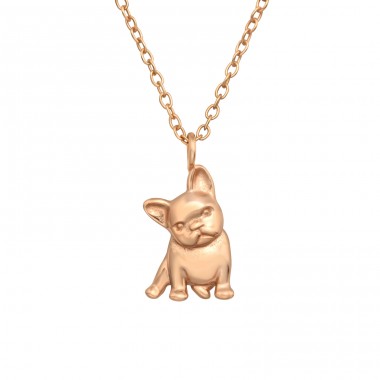 Rosegold French BullDog - 925 Sterling Silver Necklace Without Stones A4S40568