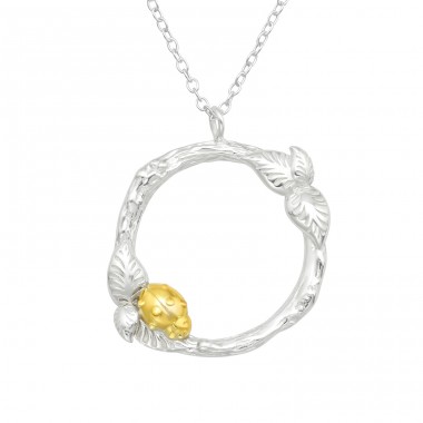 Gold Ladybug - 925 Sterling Silver Necklace without stones A4S40928