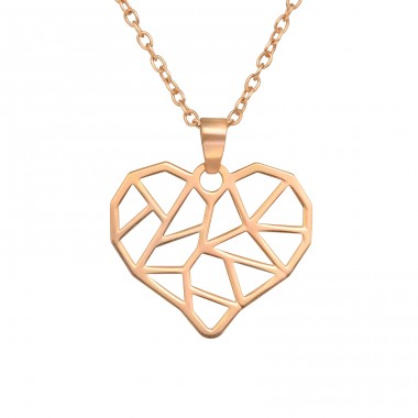 Rosegold Heart - 925 Sterling Silver Necklace Without Stones A4S40940