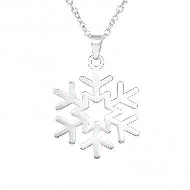 Snowflake - 925 Sterling Silver Necklace without stones A4S40944