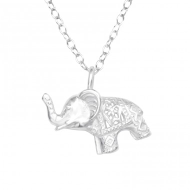 Ein Elefant - 925er Silber Halskette ohne Steine A4S41095