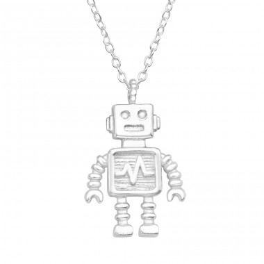 Robot - 925 Sterling Silver Necklace without stones A4S41347