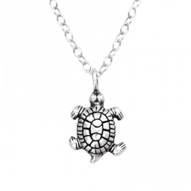 Turtle oxydized - 925 Sterling Silver Necklace Without Stones A4S41572